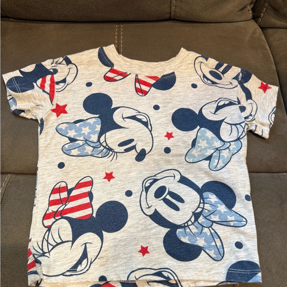 Disney Mickey Mouse Patriotic Tees Blue and Red